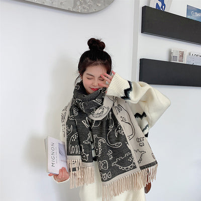 Pashmina Estampada de Protección Solar para Otoño e Invierno