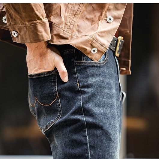Pantalones Vaqueros Rectos Vintage Lavados para Hombre - Image 14