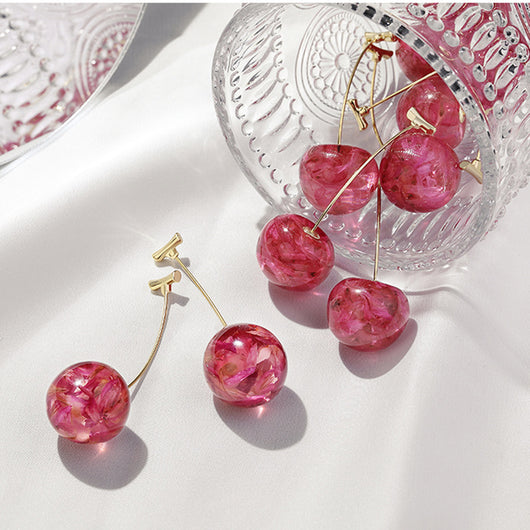 Aretes Colgantes de Cereza con Elegancia Francesa - Image 6
