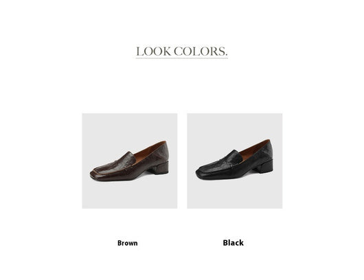 Mocasines Mujer Tacón Robusto Punta Cuadrada Elegantes - Image 11