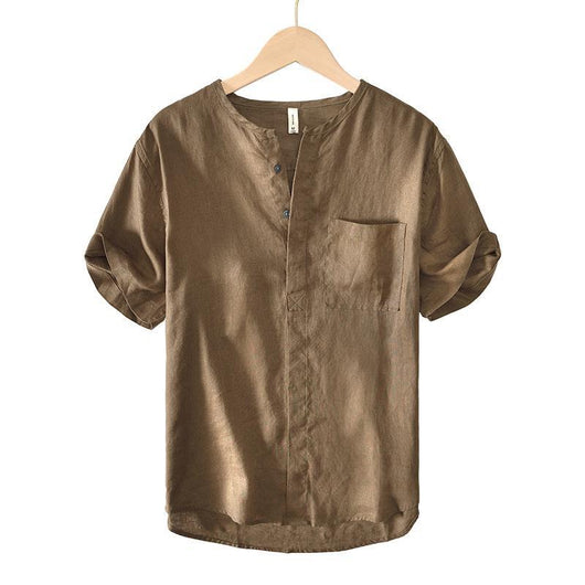 Camisa de Lino Manga Corta para Hombre - Image 4