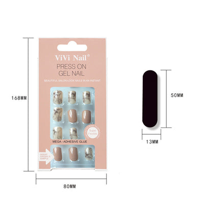 Set de 24 Uñas Postizas Nude Metalizado Mate - Image 13