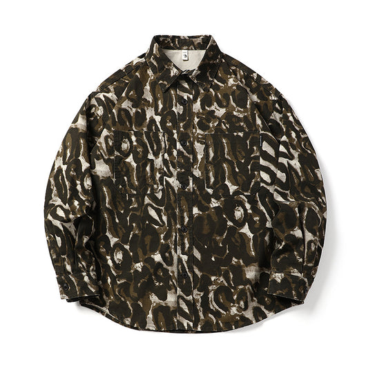 Camisa de Camuflaje Holgada de Manga Larga para Hombre - Image 8