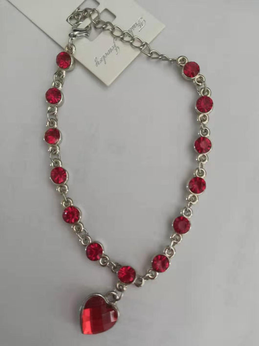 Pulsera de Diamantes Brillantes con Corazón de Durazno Cristalino - Image 20