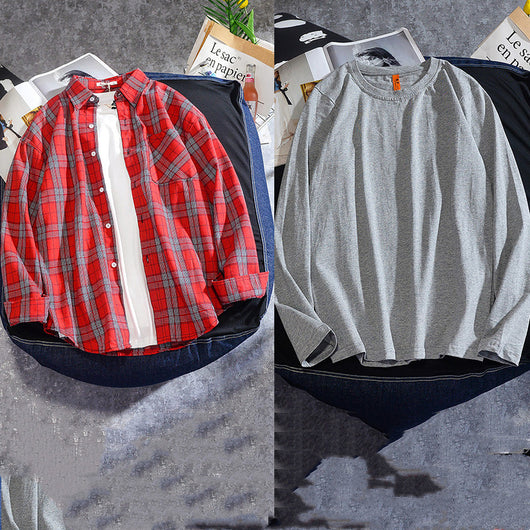Camisa Cuadriculada Clásica para Hombre - Manga Larga Primavera Otoño - Image 7