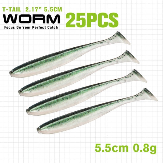 Gusano Artificial T-tail 55 75mm - Anzuelo de Pesca Realista - Image 29