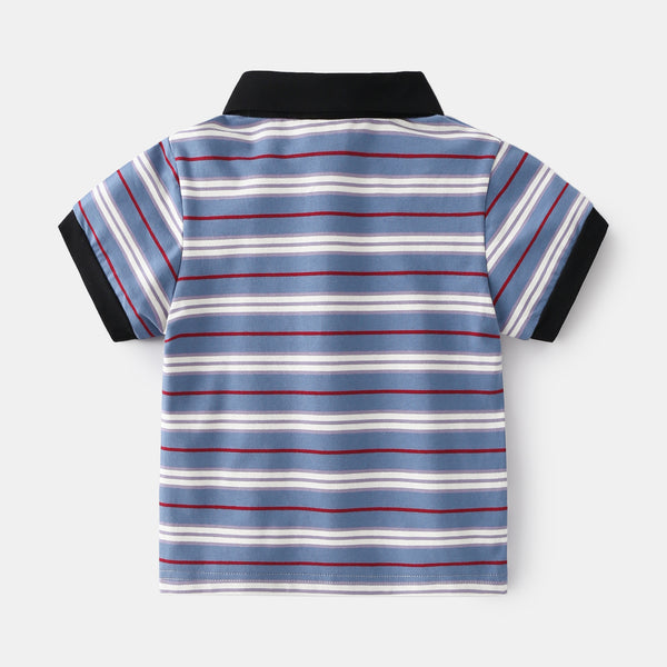 Camisa Casual Infantil con Cuello Solapa y Manga Corta