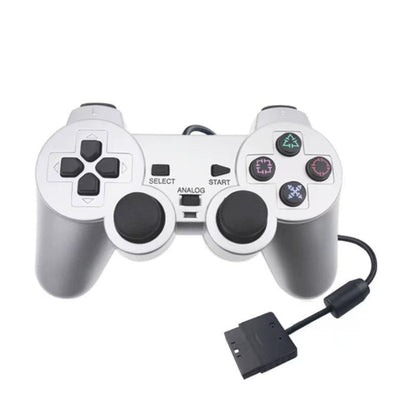 Orange transparent wireless game controller for PS2 with black buttons and a matching orange receiver. - Image 9