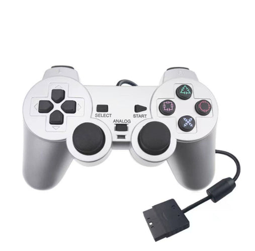 Orange transparent wireless game controller for PS2 with black buttons and a matching orange receiver. - Image 9