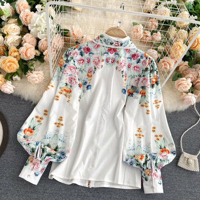 Blusa Suelta con Mangas Farol y Estampado Exclusivo - Elegancia Casual - Image 2