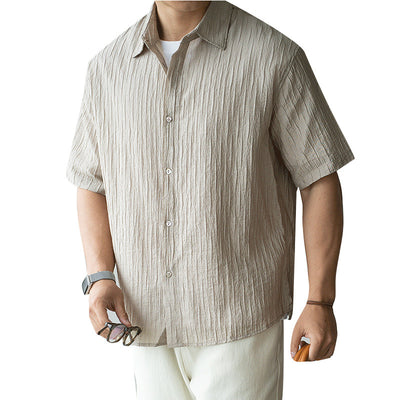 Camisa de Negocios Manga Corta para Hombre con Cuello Clásico - Image 4