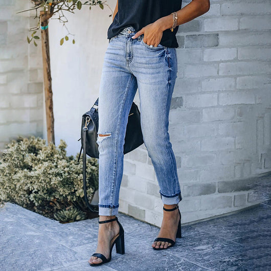 Jeans Ajustados Cintura Media para Mujer - Diseño Moderno y Versátil