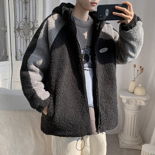 Chamarra de Lana Peluche Suelta para Parejas Estilo Hong Kong Street Fashion - Image 12