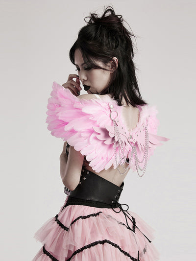 Alas de Pluma con Arnés Estilo Punk para Halloween