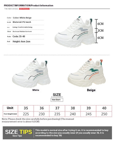 Zapatos Blancos Deportivos con Plantillas Elevadoras Transpirables - Image 7