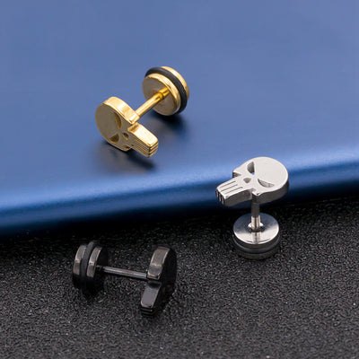 Aretes de Calavera en Acero Titanio Hipoalergénico para Hombre - Image 2