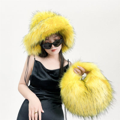 Gorro Punk de Piel de Mapache Grueso - Abrigo Ecológico para Otoño e Invierno - Image 4