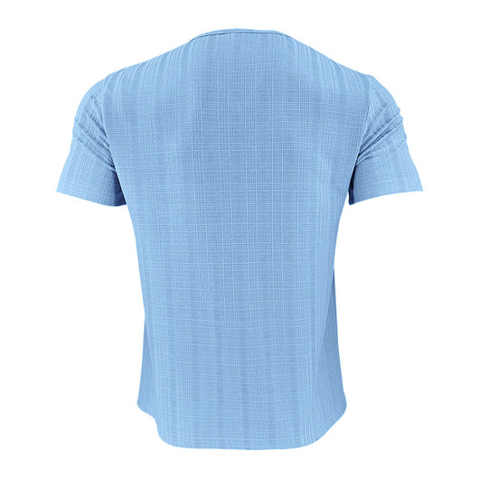 Camiseta Hombre Bambú Lino Artificial Suelta Transpirable Cuello V Manga Corta - Image 24