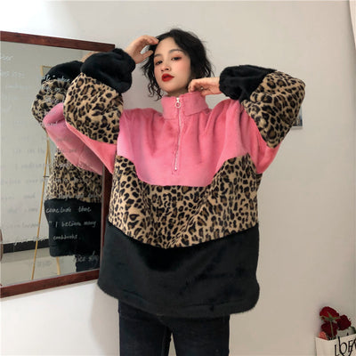 Buzo Cuello Alto con Cierre Estampado Leopardo - Image 10