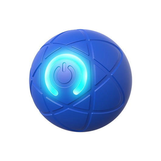 Orange pet jumping ball with a glowing purple power button icon, designed for interactive play with dogs and cats. - Image 5