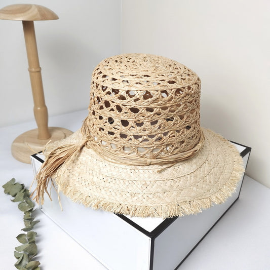 Sombrero de Rafia Transpirable con Bordes Naturales - Image 2