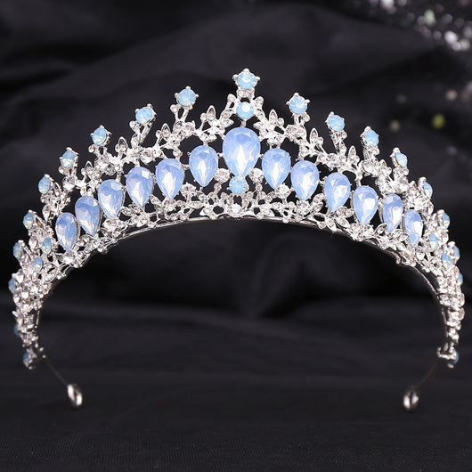 Corona Nupcial de Cristal Verde Brillante con Aleación y Incrustaciones - Image 11