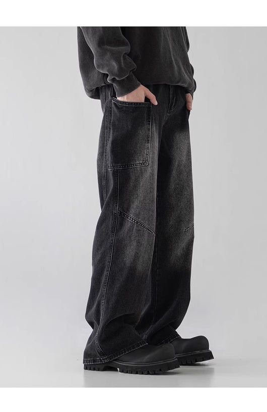 Jeans Rectos de Pierna Ancha y Corte Holgado para Hombre - Image 12