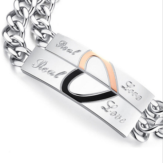 Pulsera de Pareja Puzzle en Acero Titanio Chapado - Diseño Coreano - Image 3
