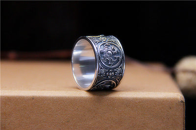 Joyería de Plata Tailandesa Dragón Azul y Tigre Blanco Estilo Antiguo Chino - Image 2