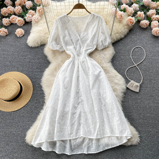 Vestido Elegante Escote V Línea A Estilo Francés - Image 19