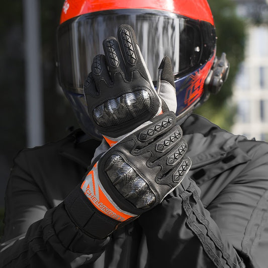 Guantes de Motociclista con Fibra de Carbono