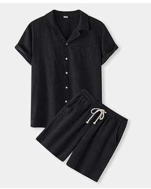 Camisa de Pana para Hombre con Manga Corta y Botones - Image 8