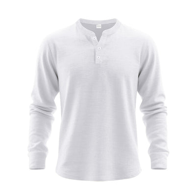 Camisa Henley Holgada de Manga Larga para Hombre - Image 18