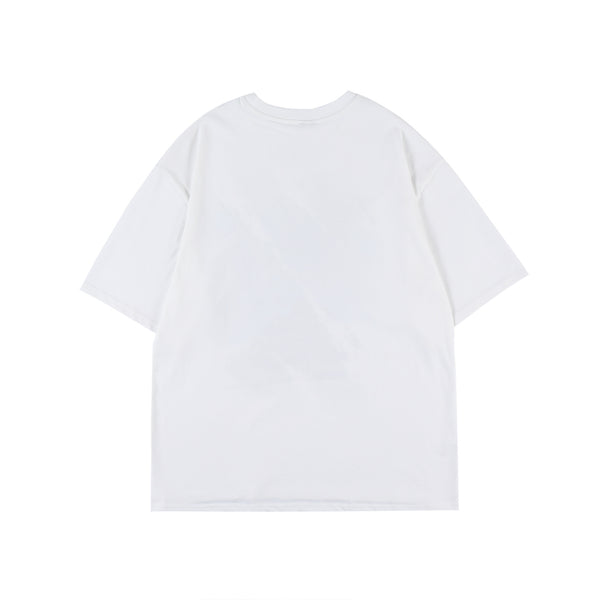 Playera Vintage con Estampado de Abecedario y Osito para Mujer
