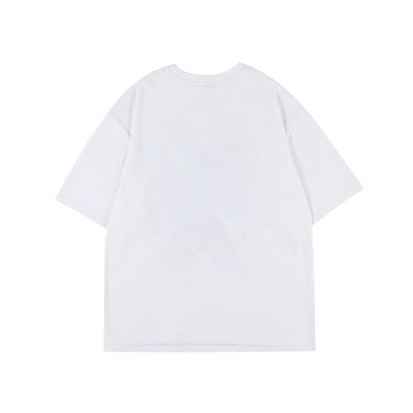 Playera Vintage con Estampado de Abecedario y Osito para Mujer