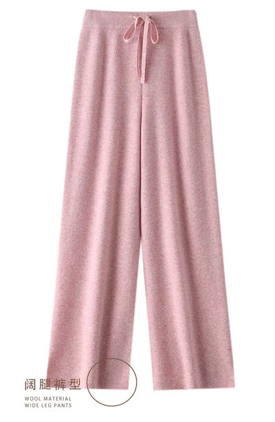 Pantalones Anchos de Lana Tejida para Mujer - Image 13