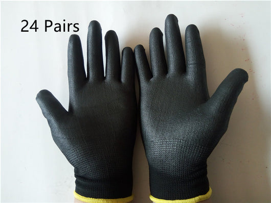 Guantes Negros Recubiertos de Nylon con Palma PU - Image 6