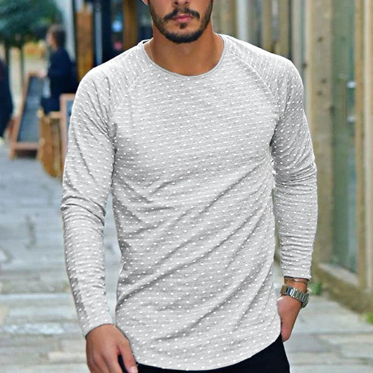 Camiseta Manga Larga Cuello Redondo con Lunares para Hombre - Image 15