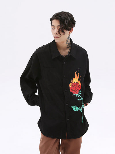 Camisa Vintage con Estampado de Rosas y Monograma Personalizado - Image 22