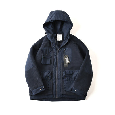 Chaqueta Acolchada Suelta de Polar Grueso Multicolor para Hombre - Image 4