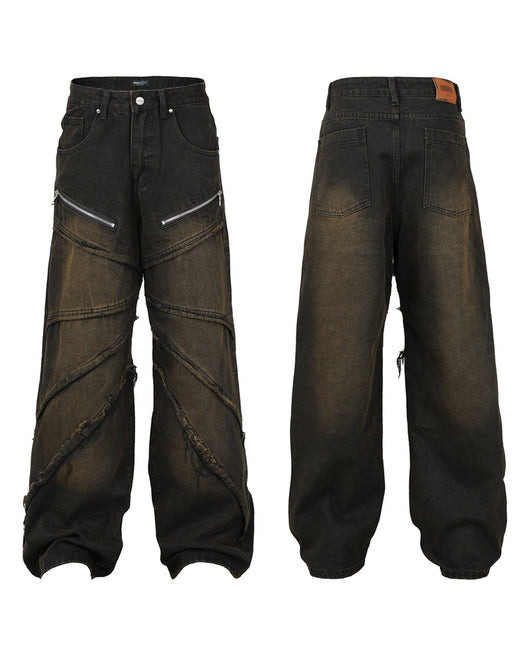 Jeans Rectos con Costuras Deconstruidas y Borde Plisado - Image 5