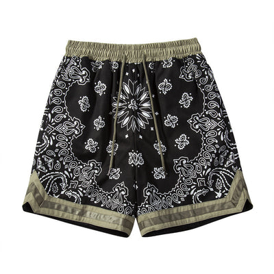 Shorts Militares de Lino con Panel Floral para Casa - Image 3