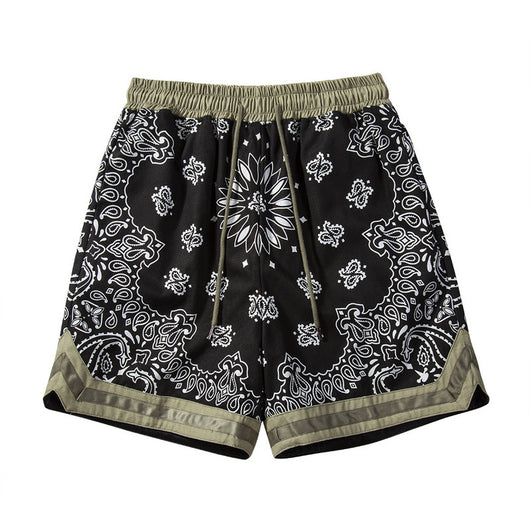 Shorts Militares de Lino con Panel Floral para Casa - Image 3
