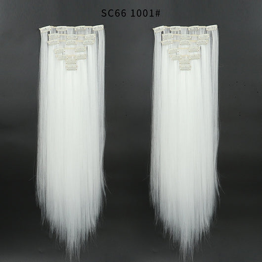 Set de Extensiones de Cabello con 16 Clips - Peluca de Fibra Sintética Premium - Image 67