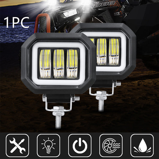Faro Auxiliar LED con Ojo de Ángel para Motocicletas y Vehículos Todo Terreno - Image 4