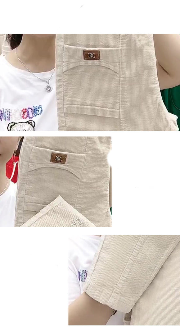 High-Waisted Corduroy Loose Fit Pencil Pants Korean Style