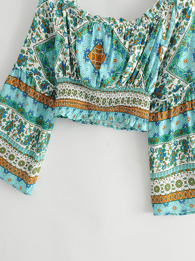 Conjunto de Otoño para Mujer: Blusa Estampada de Manga Larga y Pantalón Ancho - Image 10