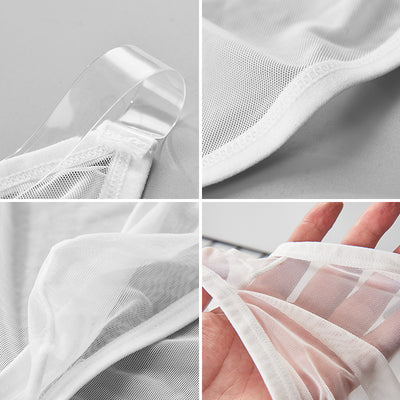 Slip Masculino de Malla Transparente Transpirable Cintura Baja - Image 4