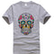 Camiseta Casual Estampado Calavera Manga Corta