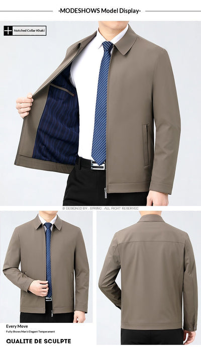 Chaqueta de Cuello Alto Sin Planchado para Hombre - Image 9